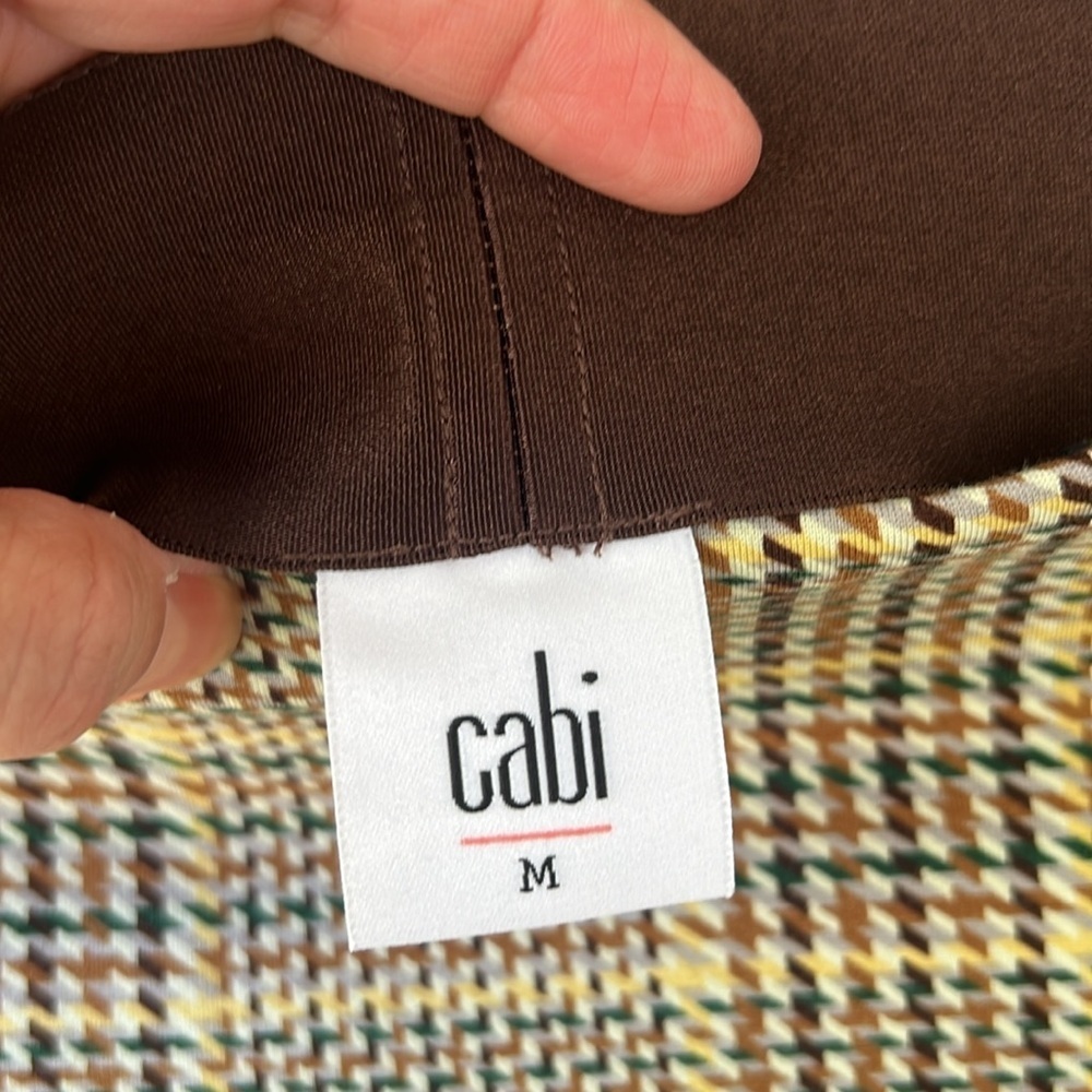Cabi New no Tag Pastime Houndstooth Plaid Pull-on Skirt Stretch Academia Sz M - Picture 5 of 8